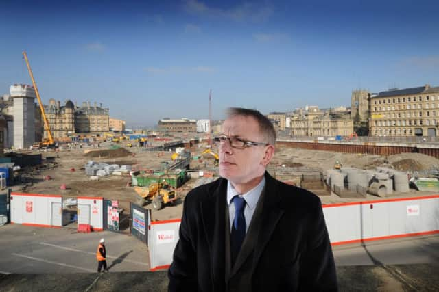 Coun David Green at the Westfield site in Bradford city centre