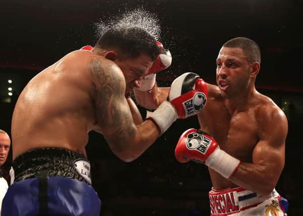 Sheffield's Kell Brook (right) in action against Alvaro Robles at the Echo Arena Liverpool.