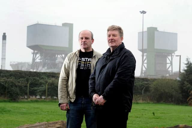 Keith Poulson, (left), branch secretary of the NUM Kellingley, with Keith Hartshorne, branch NUM delegate at Kellingley