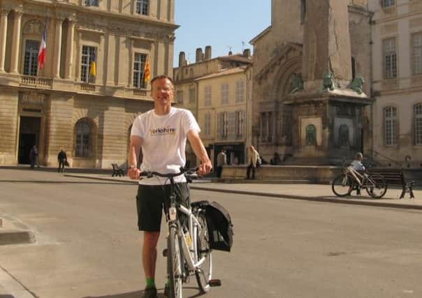 Paul Kirkwood in the Place de la Republic, Arles