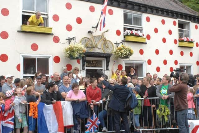 The welcome for the Tour de France in Knaresborough.