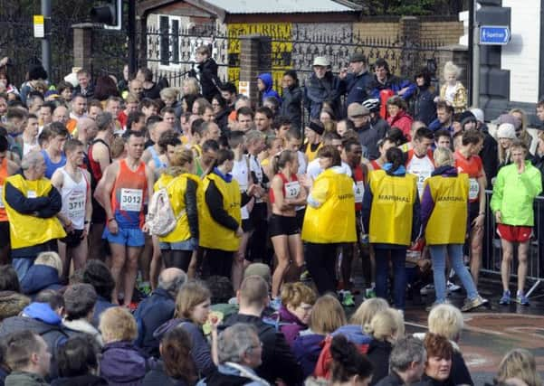 Confusion at the start line of the Sheffield Half Marathon.