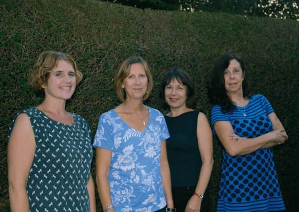 Members of the Hallam Writers Group - Beverley Ward, Marian Iseard, Susan Elliot-Wright and Jude Brown