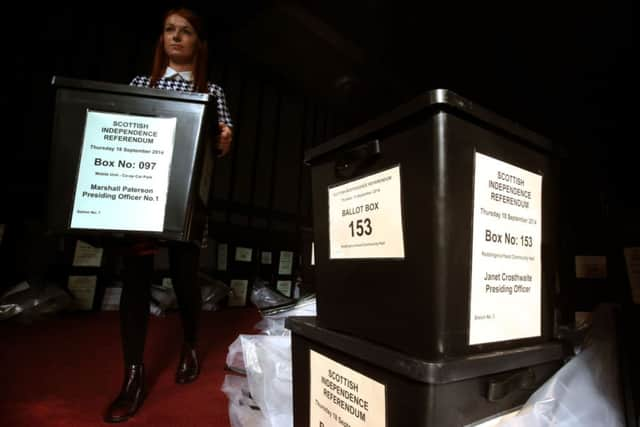 Louise McKenzie from the Falkirk Council Election team makes final checks of ballot boxes