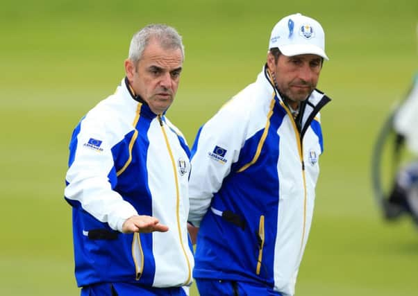 Europe captain Paul McGinley, left, and vice-captain Jose Maria Olazabal.