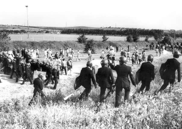 Miners Strike 1984
Orgreave Coking Plant
Police with riot gear move pickets - 18 June 1984