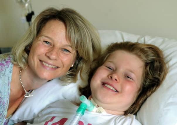 Bel Young with her mum Vanessa at their home in Harrogate.