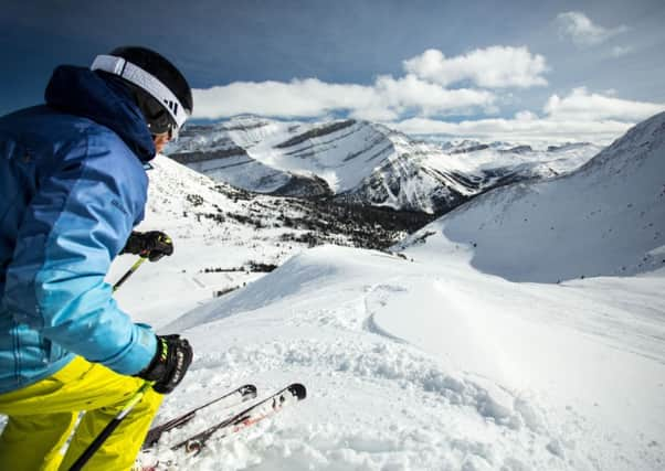 Ski-ing in Lake Louise Ski Resort, Banff National Park, Canada.