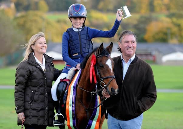 Tina and Graham Fletcher with Lara Gorse and her pony Covenham Jade.