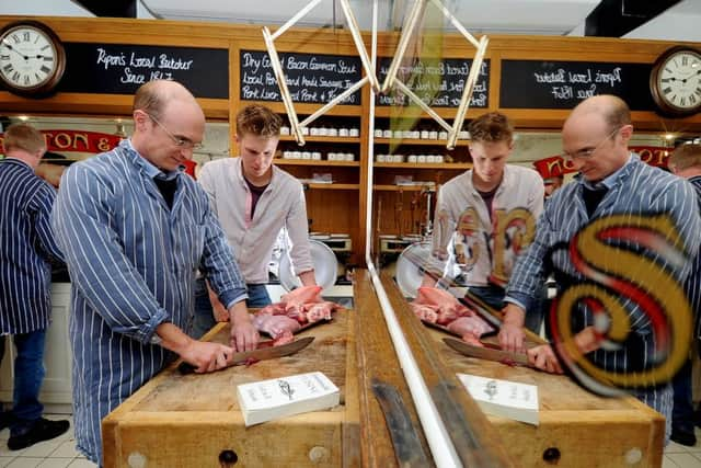 Butcher Anthony Sterne, with Gareth Barlow at Appleton Butchers, Ripon