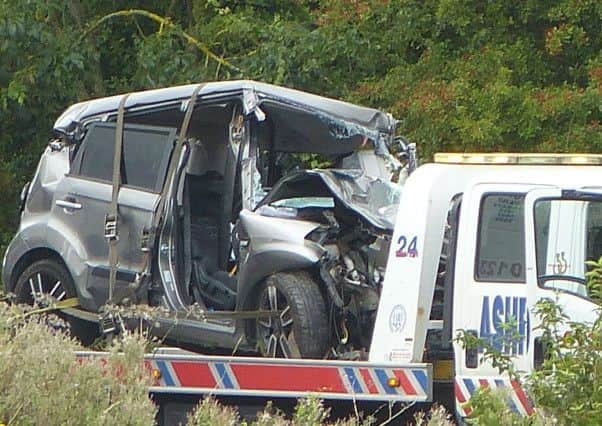 The Mosa family's wrecked Kia Soul car after the crash. PICTURE: Kent_999s