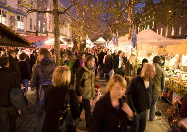 Christmas shoppers in York