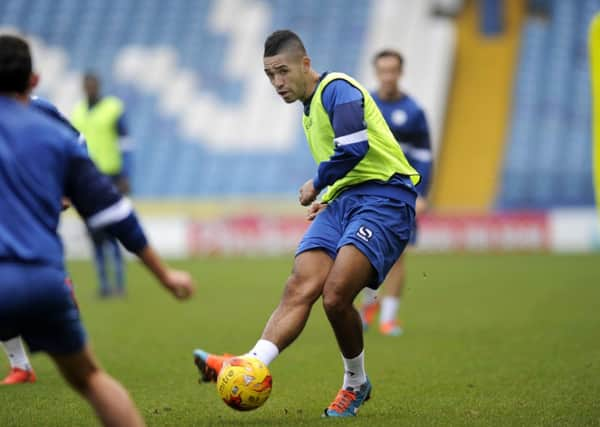 Sheffield Wednesday's new loanee signing Lewis McGugan in training at Hillsborough.