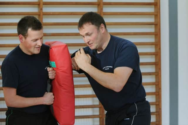 Adam Thomson training at North Yorkshire Police's base at Newby Wiske Hall