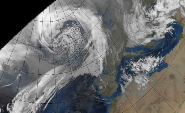 Stormy weather over the UK, as the conditions were causing disruption across parts of the UK with power cuts, ferry and train cancellations and difficult driving conditions.