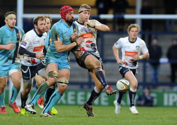 LEADER: New Yorkshire Carnegie captain Jack Walker kicks on during the recent defeat to Worcester.  Picture: Bruce Rollinson.