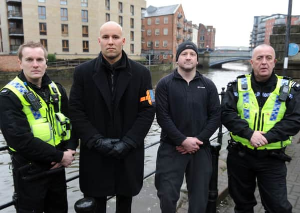 LIFESAVERS: Richard Johnson (left) with Johnny Waterton, Richard Goc and Mark Spedding.