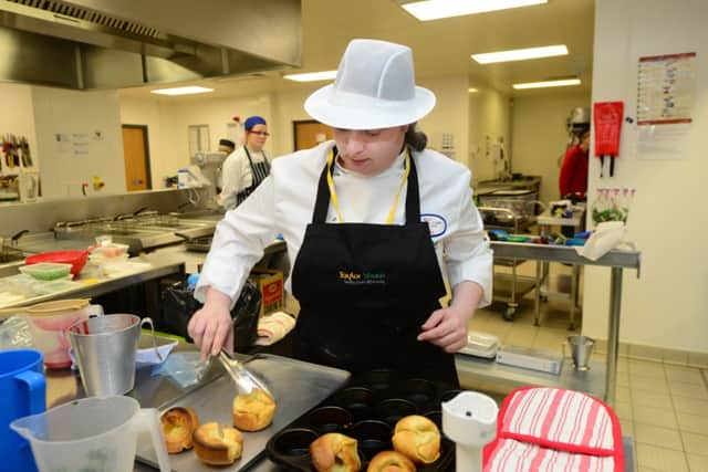 Jenni Melrose competes in the School Chef of the Year regional heats at Doncaster College.