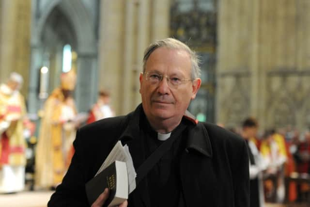 Protester Rev Paul Williamson interrupted a service at York Minster, where The Rev Libby Lane was consecrated as the eighth Bishop of Stockport.