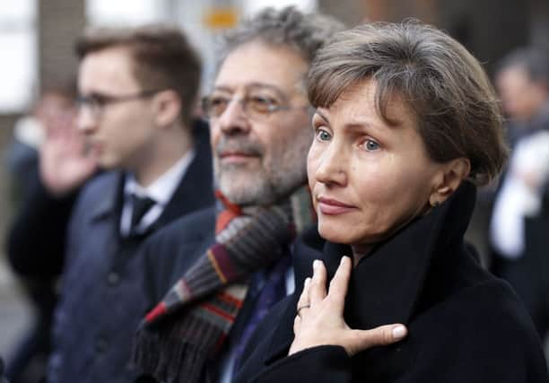 Marina Litvinenko outside the Royal Courts of Justice, London