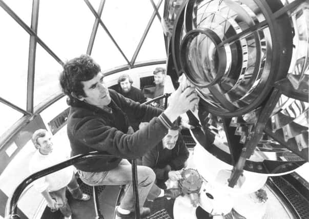 Humber lifeboat coxswain Brian Bevan pictured in 1985 as the lighthouse closed.