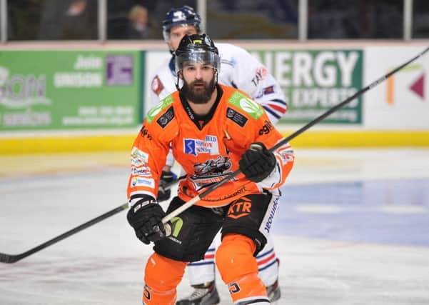 TARGET MAN: Mathieu Roy scored twice against Edinburgh Capitals. Picture: Dean Woolley.