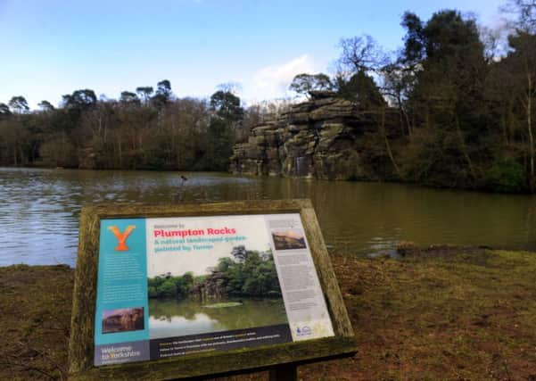 The view of Plumpton Rocks near Harrogate painted by Turner