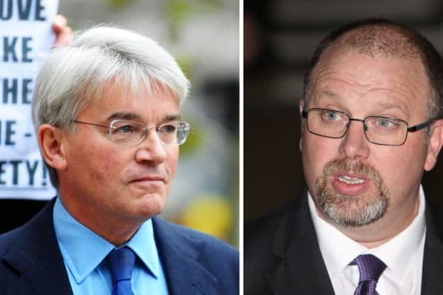 Former cabinet minister Andrew Mitchell MP (left) and Pc Toby Rowland