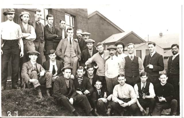 Bengali man Jogendra Sen, far right, pictured here with fellow members of the Leeds 'Pals' Battalion. ( Credit: Laurie Milner).