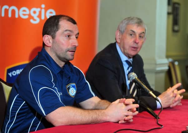 Bryan Redpath alongside Ian McGeechan at Headingley yesterday. Picture: Tony Johnson.