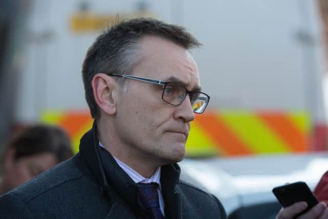 Picture shows Detective Superintendent  Dai Malyn, Head of North Yorkshire Police's enhanced Major Crime Unit,  talking to the media about theallewyway search. Since then, a man has been arrested on suspicion of murder.  Ian Hinchliffe / Rossparry.co.uk