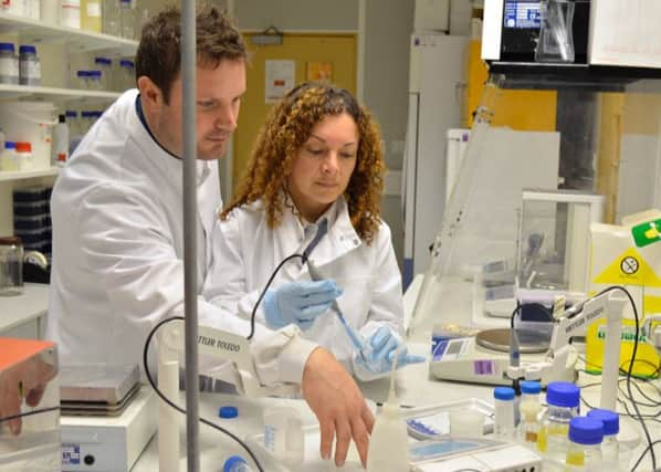 L-R Dr Arron Tolley and Melanie Ellyard, Aptamer Group