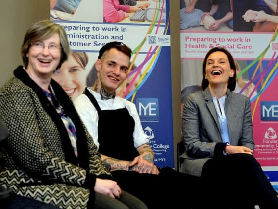 Justine Miliband visited Forster Community College. Picture James Hardisty, (JH1008/34d)