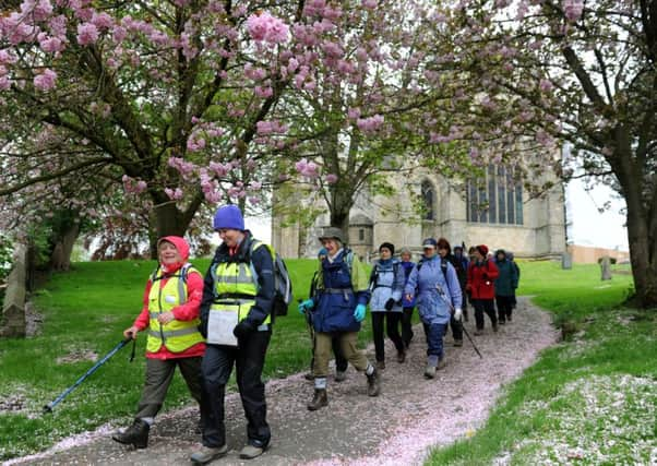 Womens' Institute walkers taking part in the 100 Feet evnt  on the Ripon Rowell walk.