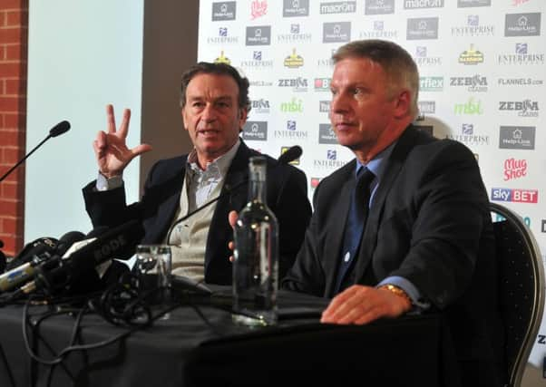 Massimo Cellino with Adam Pearson at Elland Road. Picture: Tony Johnson.