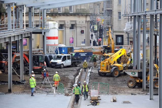 Construction work  at Westfield's Broadway Bradford development.