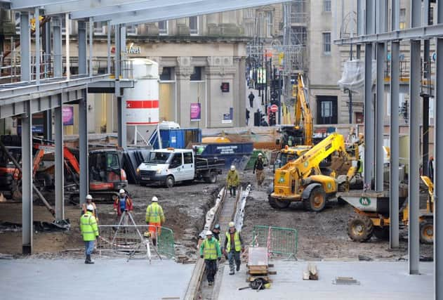 Construction work  at Westfield's Broadway Bradford development.