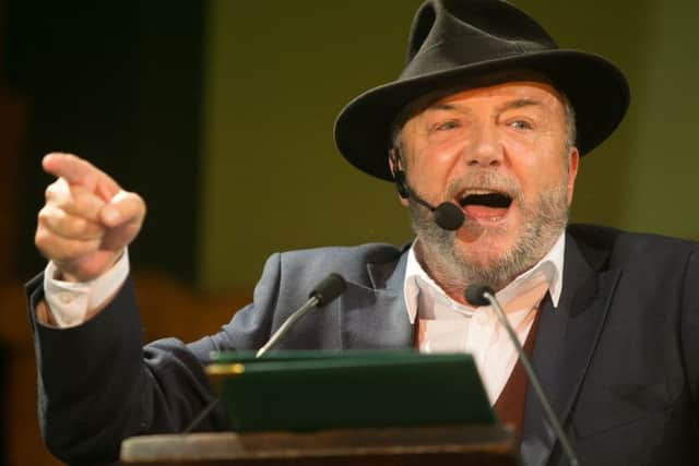 George Galloway officially launches his campaign to become the next Mayor of London at a rally at Conway Hall, London