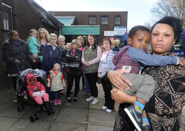 Samantha Harrower pictured last March campaiging against the closure of the nursery at Leeds City College's St Bartholomew's centre in Armley