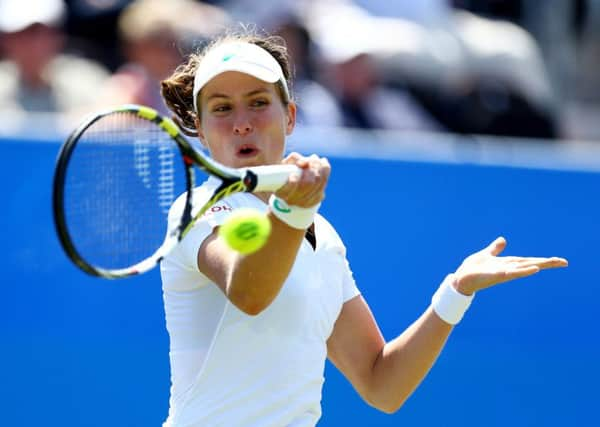 Great Britain's Johanna Konta in action against Spain's Garbine Muguruza.