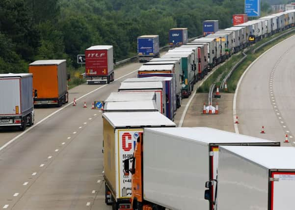 Lorries continue to be parked on the M20 in Ashford, Kent.