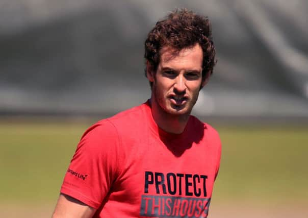 Andy Murray during a practice session.