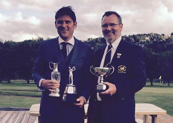 Bradford Open winner Mark Cook (Northcliffe GC) with Bradford Union president Terry Collins.