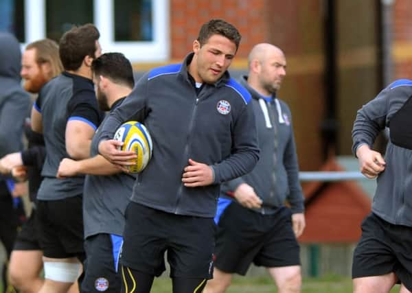 Sam Burgess (holding the ball).