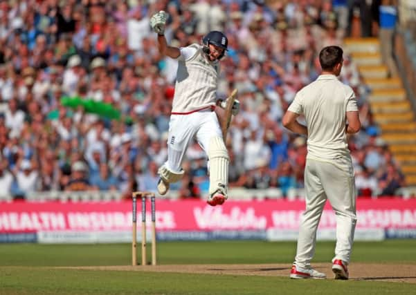 GREAT FEELING: Yorkshire and England's Joe Root celebrates scoring the winning runs at Edgbaston. Picture: David Davies/PA