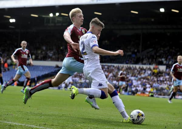 Sam Byram in action in 
Leeds United's Championship opener  v Burnley.