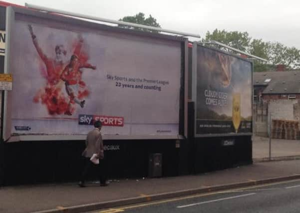 The new David Beckham poster outside Bramall Lane.