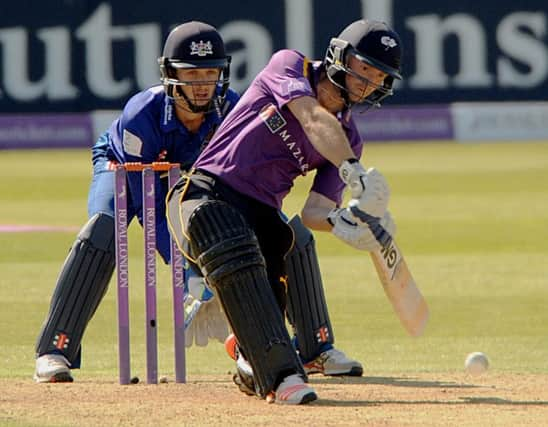 Yorkshire's Adam Lyth on his way to a top score of 96.