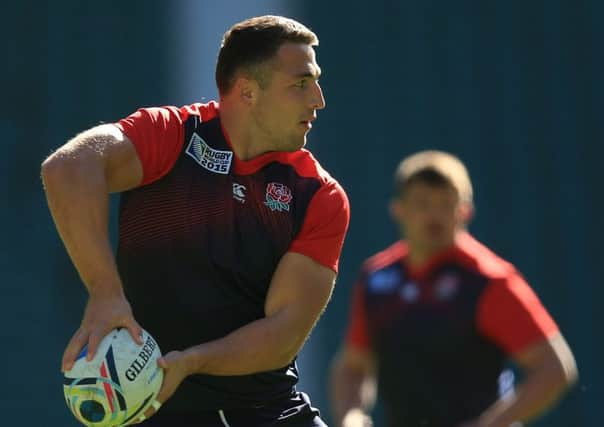 England's Sam Burgess during a training session at Twickenham on Friday.