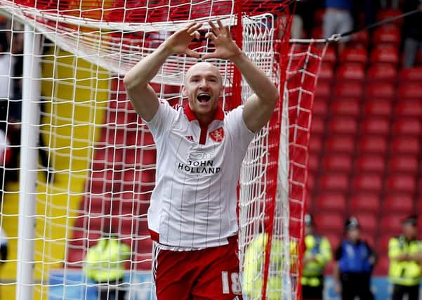 Conor Sammon of Sheffield Utd celebrates scoring United's second goal against Doncaster on Saturday. (Picture: Simon Bellis/Sportimage
)